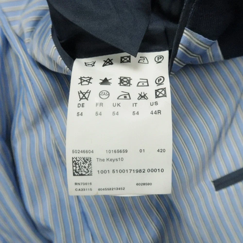 Hugo Boss Blazer Men 44R Blue Wool Lanificio Tesse Biella Suit Jacket‎ Coat